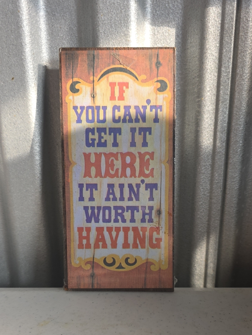 Vintage Style Decorative Sign - Red, Purple, Yellow